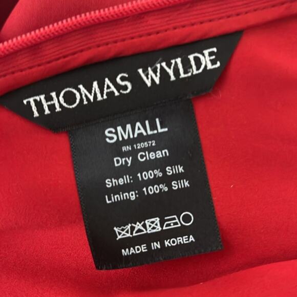 Thomas Wylde Red Ruffle Applique Silk Dress SZ S Fashion 2013 Spring Collection - Picture 5 of 15